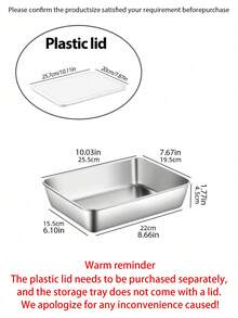 1pc/2pcs Stainless Steel Rectangular Baking Pans, Square Shape, Non-Stick, Durable, For Tiramisu, Lasagna, And Desserts,Kitchen Accessories, Meal Preparation, Restaurant Tools,New Year Decorations,Halloween Gifts, Home Decorations, Christmas Gift Boxes - Multicolor - View 3