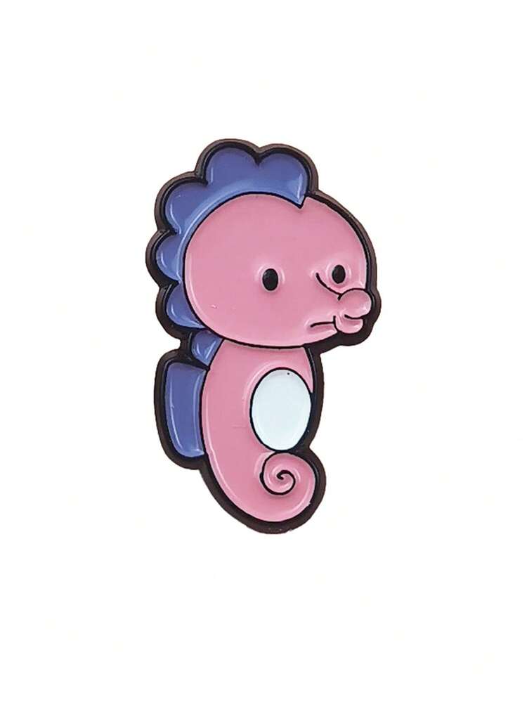 1 件恐龙、乌龟、海马元素别针/背包别针，有趣可爱的别针/纽扣别针，这款胸针广泛用于各种时尚服装、包袋饰物 - 彩色 - 查看 7