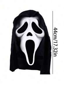 1pc Halloween Ghost Mask Horror Headgear Adult Prom Props Cos Scary Funny Scream Mask Grim Mask Death Terror Scream Mask Stage Show, Scream Dress Up Adult Cos Scary Scary