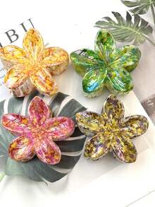 1 Stück/3 Stücke/6 Stücke Blume Muster Lässig ABS Kunststoff (ABS Harz) 2025 Neue Ditsy Blumen Elektroplattierte Haarklammern, geeignet für Strand, Reise, Party, Urlaub, Schulanfang, süße Frisur Accessoires Haaraccessoires Herbst Accessoires Herbst Haarklammern Flora Haarspange Blumenclip Winter