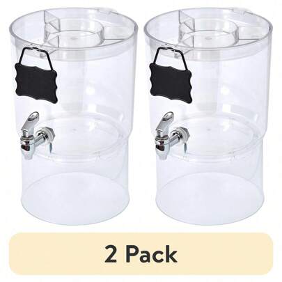 (2 Pack) 2 Gallon Beverage Dispenser – Clear Party Drink Dispenser With Spigot , Portable For Lemonade, Iced Tea, Punch