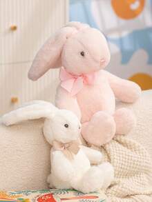 25厘米/9.84英寸 卡哇伊兔子毛绒玩具 可爱蝴蝶结垂耳兔毛绒玩具 柔软毛绒长耳兔子玩偶 搞笑宝宝伴侣房间装饰 创意礼物 儿童生日派对家居女孩房间装饰 - 彩色 - 查看 10
