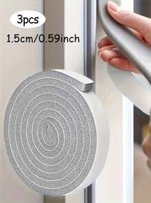 1/2 Rolls Door Window Sealing Strips Self-Adhesive Insulation Foam Tape Sponge Door Gap Soundproof And Dustproof Windproof Plastic Steel Window Self Adhesive Type Sound-Proof Door Window Foam Noise Insulation Excluder Grey
