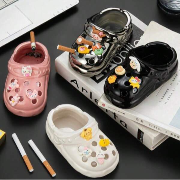 1 stuk creatieve kleine keramische asbak, gatvormig schoenontwerp voor salontafel in de woonkamer, modieus huishoudelijk rookaccessoire, ideaal cadeau voor de feestdagen