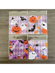 Cartoon Halloween Pumpkin Ghost Spider Bat Self-Seal Gift Bags,Cookie Candy Bag,Trick Or Treat,Party Favor,Assorted Patterns Treats And Snacks Bags For Halloween Party,Halloween Decoration,Halloween,Gift Wrapping,Halloween,Halloween Decorations,Halloween Party Bag Fillers(Random Color And Style)