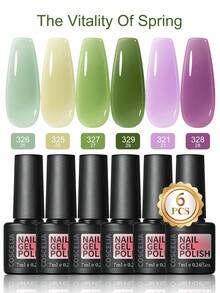 coscelia 6/25色水晶果冻指甲油入门套装，包含透明、裸色、粉色、绿色、蓝色凝胶指甲油，透明玻璃美甲套装，DIY美甲沙龙礼物，女士美甲 - 彩色 - 查看 14