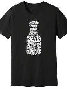 Avalanche Champs 2022 - Men's Cotton Graphic Tee |   Casual Short Sleeve, Crew Neck, Solid Color |   Machine Washable - Black - View 1