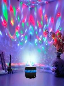 [极光夜灯] 1 件极光北极光 LED 投影仪夜灯 USB 供电多色北极光投影仪带遥控器，亮度可调 - 卧室、客厅装饰 LED 灯圣诞装饰圣诞节装饰圣诞树礼物装饰感恩节婚礼家居装饰家居装饰秋季装饰秋季装饰生日装饰礼品派对用品室内室外花园节日装饰万圣节装饰墙壁装饰万圣节装饰品