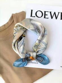 1 pezzo Foulard in seta stampata, versatile come accessorio per capelli, articolo indispensabile per la primavera e l'estate