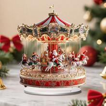 1/3 peças, Enfeite de mesa de acrílico em formato de carrossel do Papai Noel, Presente de Natal perfeito para casa e escritório, Placas e enfeites de mesa, Estilo boêmio, 2D, Decoração de Natal