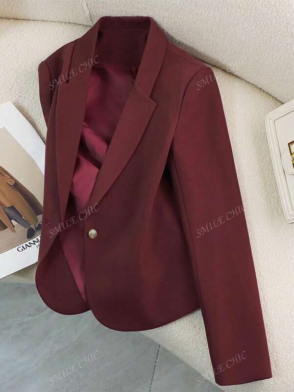 Anker Rood Jasje Dames, Enkelrijs, Professionele Forens, Modieuze High-End Blazer, Veelzijdig & Elegant Voor De Herfst
