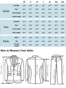 4pcs Men Suit Blazer Jacket Vest Pants Shirt, Closure Collar Two Button Pinstripe Men Elegant Attire For Wedding Banquet Dinner Various Formal Occasions - Màu xám đen - Xem 3