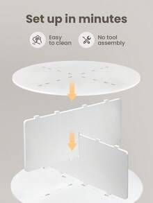 Drehbarer Schuhregal 360° drehbares Display weißer Lazy Susan-Organizer Shoe Rack, Karussell für Hüte und Handtaschen, inkl. 4 doppellagigen Schuhregalen