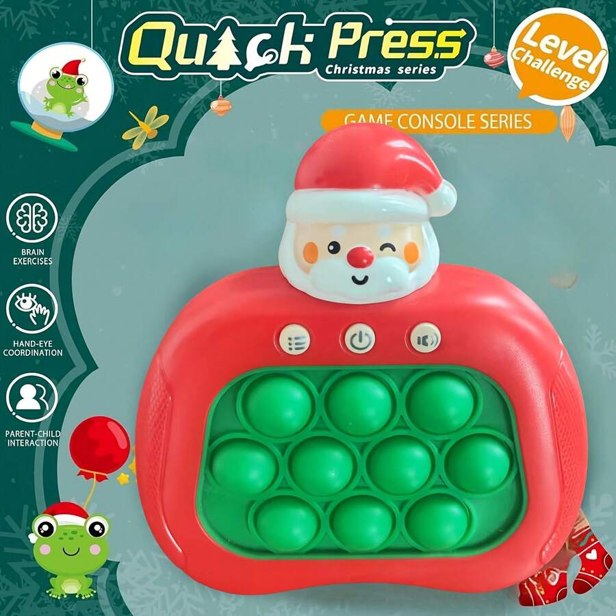 Quick Push Decompression Game Glow Decompression Toys Electric Popular Bubble Game Controller Handheld Puzzle Game Sensory Toys Children's Christmas - Đỏ - Xem 1