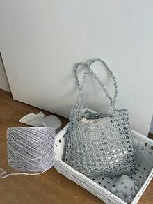 50g Of Gold And Silver Silk Crochet Thread With A Hollow Sheen, Hand-Dyed Lace Embroidery Thread For DIY Bags And Dolls - Multicolor - View 15