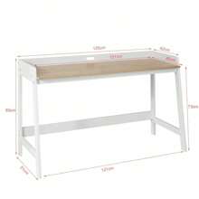 SoBuy FWT41-WN, Home Office Table Desk, Computer Desk Workstation Writing Desk With Large Desk Top - White - View 2