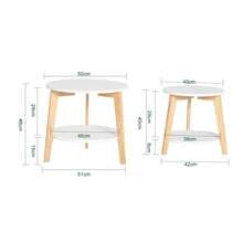 SoBuy FBT75-W, Set Of 2 Side Tables With Storage, Living Room Tables End Tables Coffee Tables Nesting Tables - 白色 - 查看 5
