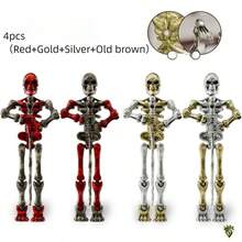 活动人偶模型套装 6 件装 - 带配件的铰接式人偶，适合 3-6 岁儿童的创意 DIY 玩具套装，ABS 材质 - 彩色 - 查看 21