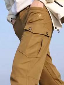 CAMEL CROWN Men's Thermal Lined Warm Sweatpants, Elastic Cuffs, Water-Resistant Casual Pants, Autumn/Winter - Reef Brown - View 2