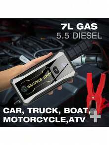 1 PC Super Portable Car Charger, Helping Your Car Out Of Trouble In One Second, Car Start Booster To Start Car Battery, Emergency Car Start Device Power Bank, Suitable For 6.0-Liter Gasoline / 4.0-Liter Engine Cars, The Best Assistant In Emergency Situations!