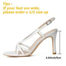 Mostrin Heels For Women Sexy Strappy Heels Comfortable Ankle Strap Heel Open Toe Stiletto High Heeled Sandals For Party,Night Out,Daily - 白色 - 查看 3