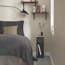 SoBuy Bedside Table With Drawer For Box Spring Bed, Sofa Table, Side Table, Narrow Telephone Table, Nightstand, Bedside Table, Black W X H X D Approx. 20 X 60 X 35 Cm FBT111 - 黑色 - 查看 9