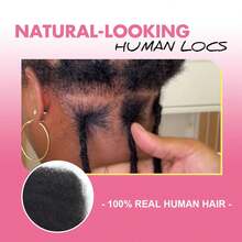Ombre 1b/30 Dreadlock Extensions Human Hair 30 Strands Natural Color Full Handmade Permanent Loc Extension Human Hair For Women/Men/Kids Can Be Dyed Bleached Curled Twisted - 1b/30 màu - Xem 7