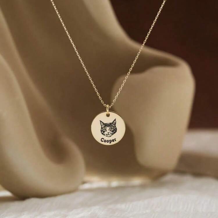 1 chiếc mặt dây chuyền thẻ tên chó bằng thép không gỉ, khắc ảnh thú cưng theo yêu cầu, đồ dùng học tập, quà tặng tựu trường, phong cách cổ điển, tối giản, unisex, giản dị, dễ thương, có thể tùy chỉnh, cá nhân hóa, độc đáo, món quà lý tưởng cho nam giới. - Vòng cổ đĩa tròn - Xem 3
