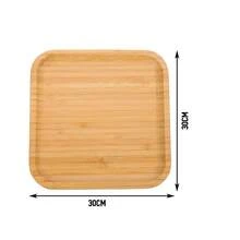 Bandeja de bambú, bandejas portátiles para aperitivos, para organizar té, organizador, comida, plato de postre cuadrado, posavasos de corcho, para servir, varios tamaños: 20 cm, 25 cm, 30 cm - Cuadrado 30cm*30cm - Ver 2