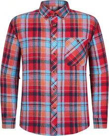 Mens Flannel Shirts Long Sleeve Dress Shirts For Men Casual Button Down Big And Tall Button Up Shirt - 焦橙色格子 - 查看 6