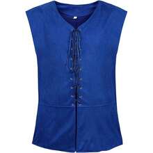 Chaleco con cremallera y lazos de estilo medieval, renacentista, pirata, gótico y steampunk - Multicolor - Ver 10