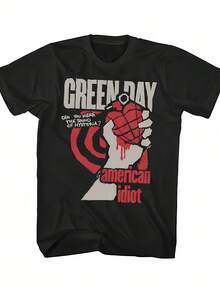 Gre En Day Men's American I Diot Hysteria T-Shirt Black Official Licensed Merchandise Women's T-Shirt - 黑色 - 查看 1