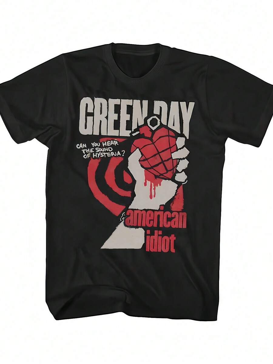 Gre En Day Men's American I Diot Hysteria T-Shirt Black Official Licensed Merchandise Women's T-Shirt - 黑色 - 查看 1