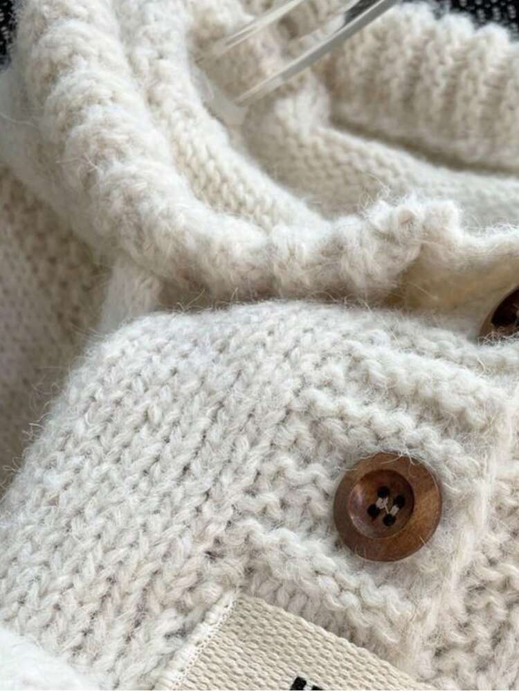 2025 Women's Hooded Sweater - Cozy Loose Fit Knit Pullover For Autumn & Winter, Soft Ribbed Top In Beige & Grey, Casual Long Sleeve Fashion Sweater - Perfect For Everyday Wear, Fall Clothes For Women - Apricot - View 9