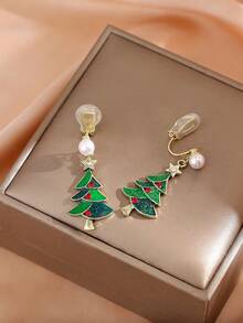 1 para modnych zielonych kolczyków świątecznych dla kobiet, kolczyki na klipsy o wysokiej jakości, eleganckim, smukłym designie, odpowiednie na Halloween, Boże Narodzenie, prezenty walentynkowe