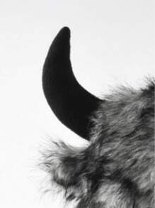 Halloween Plush Horns Hat, Warm Windproof Earflap Trapper Hat For Autumn/Winter