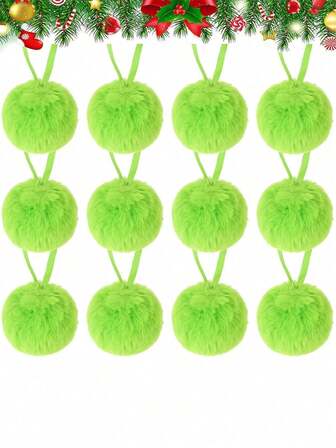 5/10 Green Faux Fur Christmas Decorations - Christmas Decorations Are Suitable For DIY Christmas Tree Hangers, Family Gatherings And Indoor Christmas Tree Wreaths. Fireplace Decoration. Christmas Decorations. Wreath Decoration - Featherless Christmas And Winter Holiday Decorations
