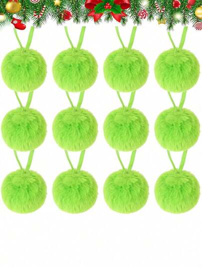 5/10 Green Faux Fur Christmas Decorations - Christmas Decorations Are Suitable For DIY Christmas Tree Hangers, Family Gatherings And Indoor Christmas Tree Wreaths. Fireplace Decoration. Christmas Decorations. Wreath Decoration - Featherless Christmas And Winter Holiday Decorations