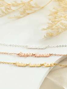 Customized Stainless Steel Gold Color Bracelet, Personalized Jewelry With Letter Name, Minimalist Fashion Accessory, Elegant Style, Birthday Gift, Holiday Gift, Anniversary Gift, Gift For Family, Yourself, Wedding Wear, Travel Outfit, Daily Matching, Jewelry & Watches, Season Picks, Utilitarian Chic, Delicate Romance, Look Glamour