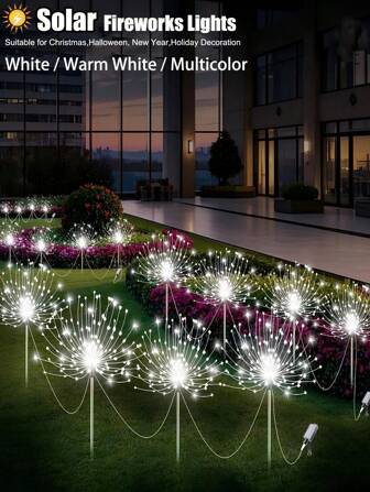 Waterproof Solar Garden Lights Solar Lights 60/150/240/320/360 LED Outdoor Garden Light Solar Powered For Outside - Flicker 8 Light Modes Sparkler Fireworks Sticks Yard Patio Path Decor- LED Starburst Twinkle Lighting For House Lawn Courtyard Pathway Tree Flowerbed Camping Wedding Party Decoration