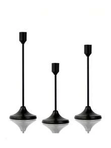 Zestaw 12/3 szt. w stylu europejskim, romantyczny metalowy świecznik, polerowany świecznik na stół, odpowiedni do świec filarowych i stożkowych, wystrój pokoju, wystrój domu, wielofunkcyjna dekoracja stołu na festiwale - idealna na Boże Narodzenie, Halloween, wesele, bankiet, imprezę, dekorację domu i hotelu (świece nie są dołączone)