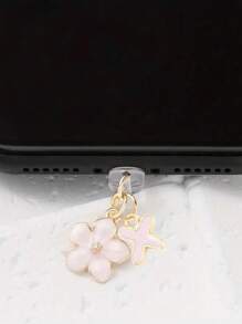 1 件时尚粉色花卉字母手机防尘塞，精致 A-Z 字母金属挂件，适合作为女性生日礼物，兼容 Lightning（5-14）/ Type-C 接口 - 粉色 - 查看 42