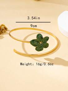 Green Flower Minimalist Adjustable Arm Cuff Armlet - A Green Flower - View 6