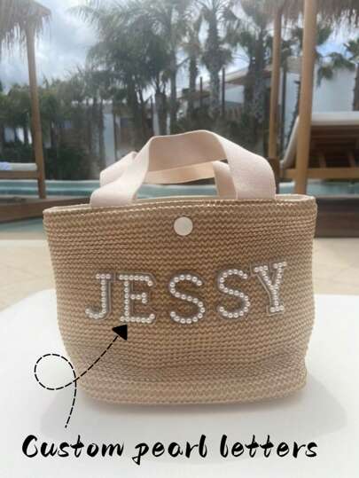Customized Pearl Letter Tassel Handbag - Personalized Bride And Honeymoon Gift Package, Anniversary Gift, Wedding, Bride Gift, Bridesmaid, Wife, Summer Bestseller