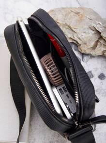 HOVI'S 休闲翻盖斜挎包，商务通勤便携单肩包，邮差包，旅行轻便大容量手提包，单肩包，男士斜挎包