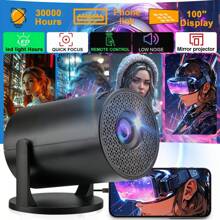 720P Portable WiFi Smart Projector, Wireless Screen Mirroring, 180° Rotatable Projector With Speaker, Suitable For Home, Office, Travel, Compatible With Smartphones & Laptops - Black - View 2