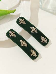 2 chiếc kẹp tóc hình ong nhung cho tóc mái, xe hơi, thanh lịch, dễ thương, ngọt ngào, phù hợp với trang phục hàng ngày, trang phục công sở, trang phục dự tiệc và làm quà tặng. Kẹp tóc càng cua, kẹp tóc cài đầu, đồ dùng học tập, đại học, phụ kiện tóc, phụ kiện đội đầu, phụ kiện tóc cho nữ, ghim cài tóc. - Màu Đỏ Sâu - Xem 3