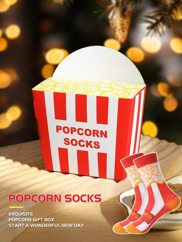 1 Par de Calcetines con Diseño Creativo de Papas Fritas en Caja de Regalo, Nuevos Calcetines de Tripulación Unisex Otoño/Invierno 2025, Diseño Imaginativo Inspirado en Alimentos, Tejido de Punto, Suaves y Cómodos, Regalo Perfecto para Cumpleaños, Acción de Gracias, Halloween, Navidad, Reunión Familiar, Fiesta, Calcetines Novedosos Casuales para Todas las Estaciones, Adecuados para Vacaciones, Viajes, Deportes al Aire Libre, Entrenamiento en el Gimnasio