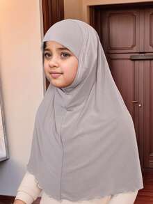 1 szt. Dziewczęca/dziecięca chusta hidżabowa chusta na głowę jednoczęściowa muzułmańska Amira łatwa do noszenia hidżab dla dziewcząt, muzułmańska chusta dla dzieci