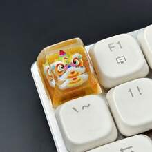 1 szt. DIY, urocze, trójwymiarowe, ręcznie robione, mechaniczne nakładki na klawisze SA-R1 w unikalnym, tradycyjnym chińskim stylu, przezroczysta żywica i pojedynczy element